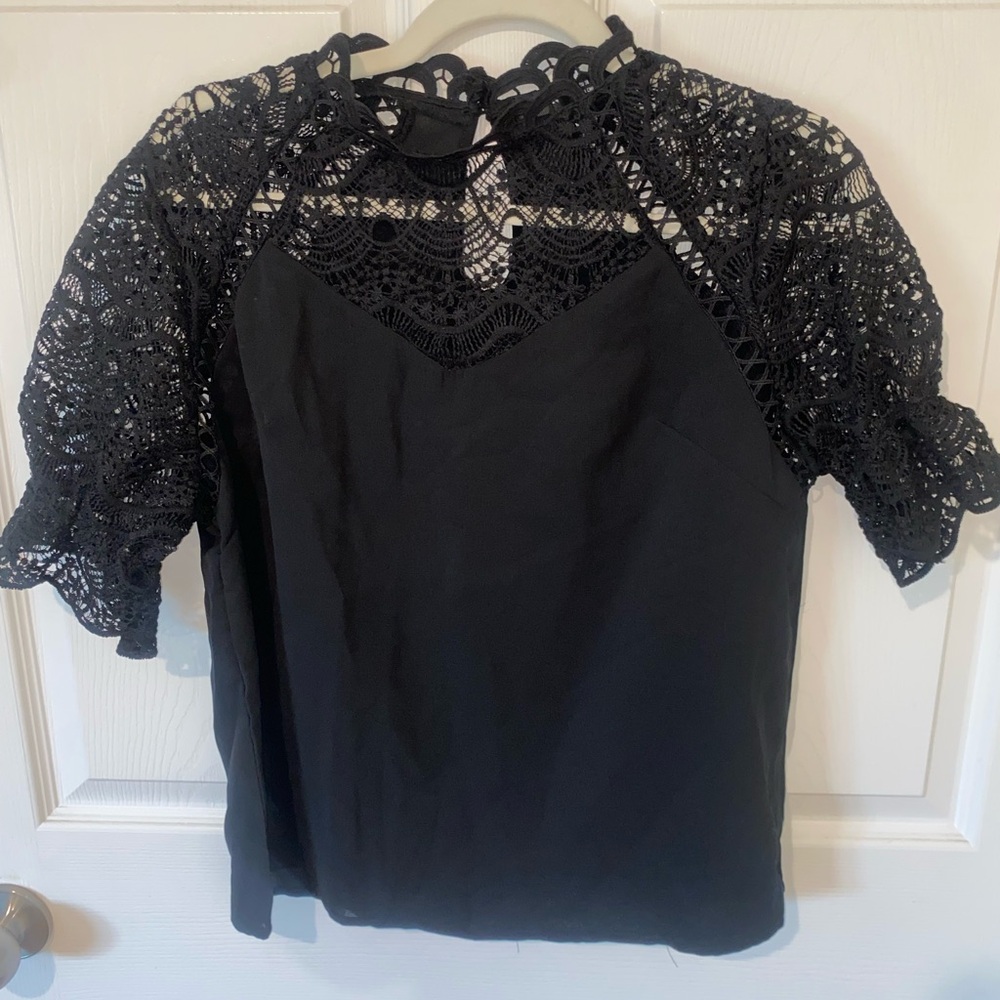 Shein Elegant Black Lace Women's Top
